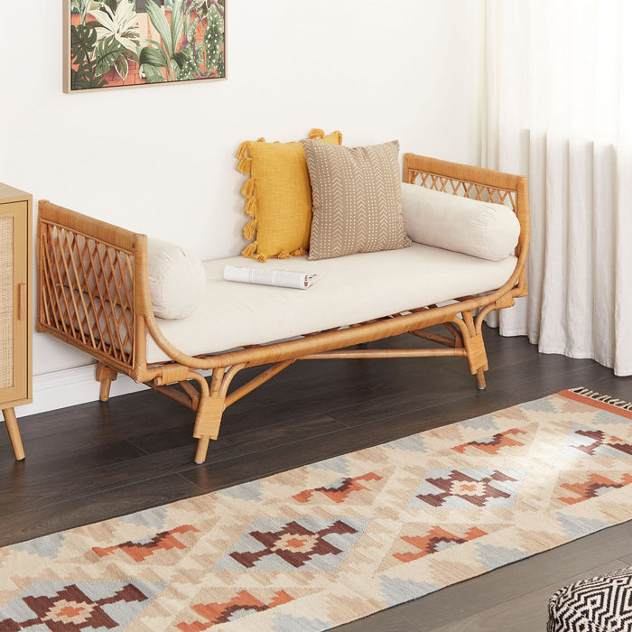 Beliani-DILIJAN-Kelim vloerkleed-Meerkleurig-80 x 300 cm-Katoen