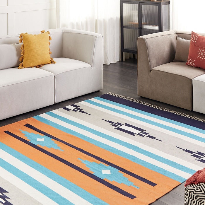 Beliani - NORATUS - Vloerkleed - Meerkleurig - 200 x 300 cm - Katoen