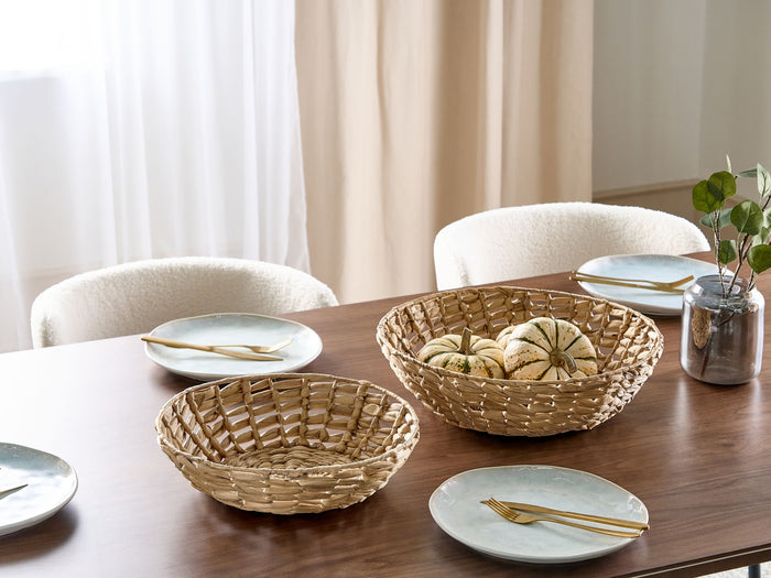 Beliani - DALAT - Decoratieve schaal set van 2 - Licht - Waterhyacint