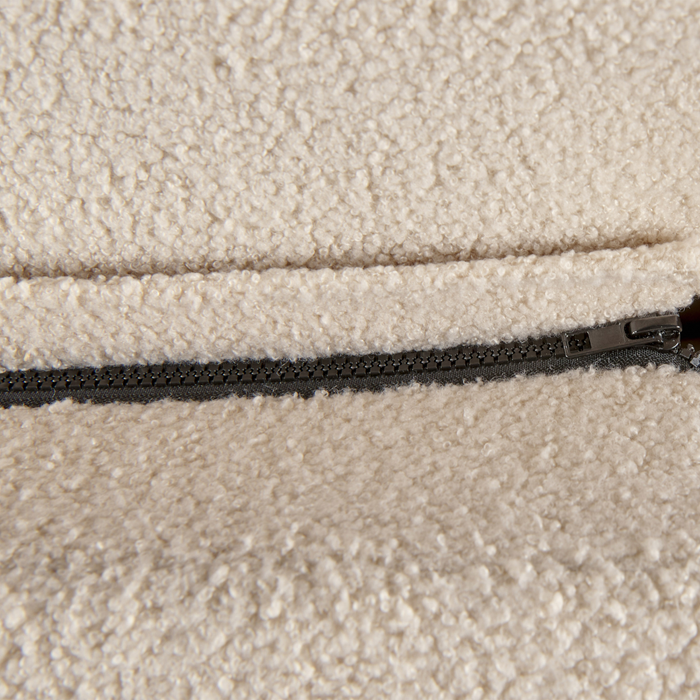 Beliani-MELLE -Tweepersoonsbed-Lichtbeige-180 x 200 cm-Bouclé