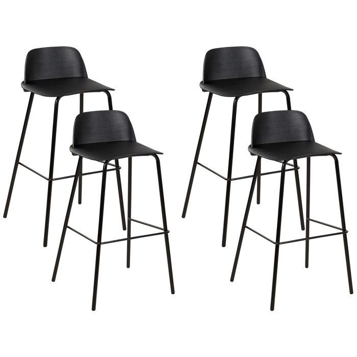 Beliani - MORA - Barkruk set van 4 - Zwart - Synthetisch