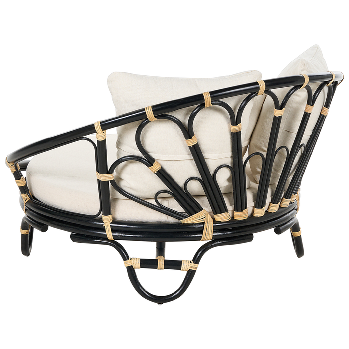 Beliani - ROSSANO - Ligstoel set van 2 - Zwart - Rotan