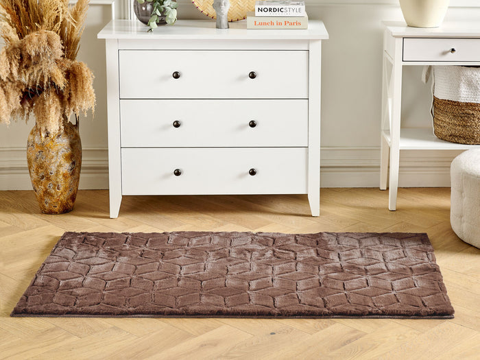 Beliani - THATTA - Vloerkleed - Bruin - 80 x 150 cm - Nepbont