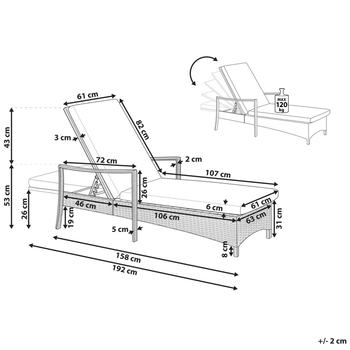 Beliani - VASTO - Strandstoel - Bruin - PE rotan