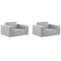 Beliani - ROVIGO - Fauteuil - Lichtgrijs - Polyester