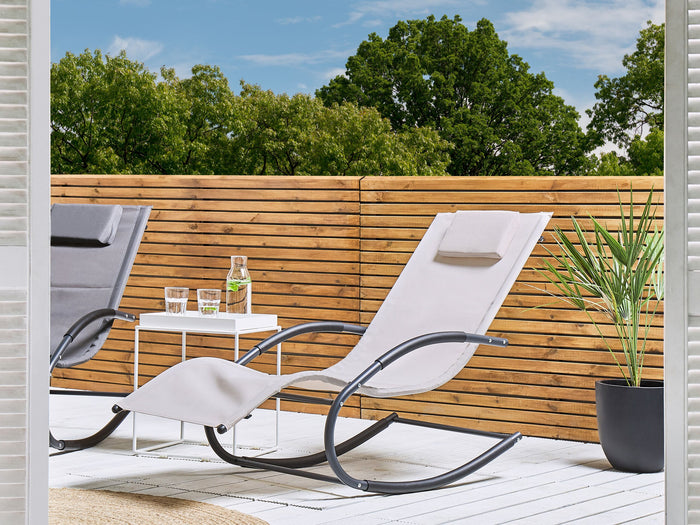 Beliani - CARANO II - Strandstoel - Beige - Staal
