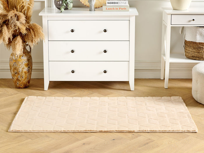 Beliani - THATTA - Vloerkleed - Beige - 80 x 150 cm - Nepbont