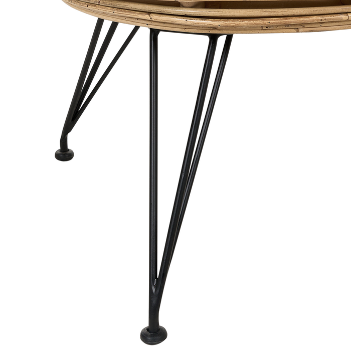 Beliani - MARATEA - Tuinbank - Lichtbeige - Rotan