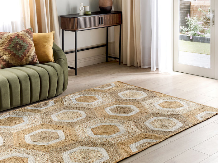 Beliani - BASOREN - Laagpolig vloerkleed - Beige - 160 x 230 cm - Jute