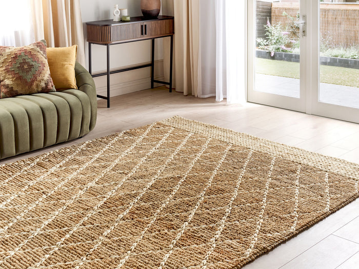 Beliani - ZORAVA - Laagpolig vloerkleed - Beige - 200 x 300 cm - Jute