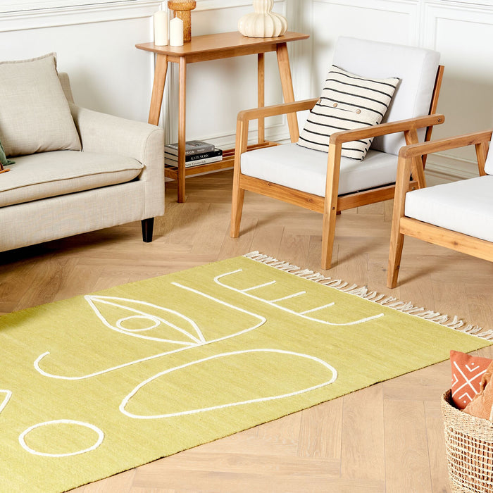 Beliani - YAVU - Vloerkleed - Geel - 140 x 200 cm - Polyester