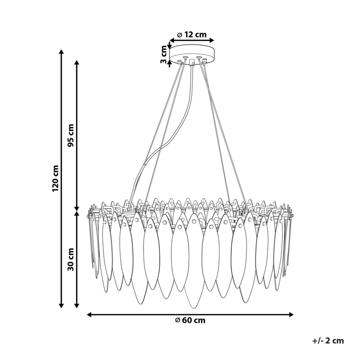 Beliani - MALACCA - Kroonluchter - Meerkleurig - Glas