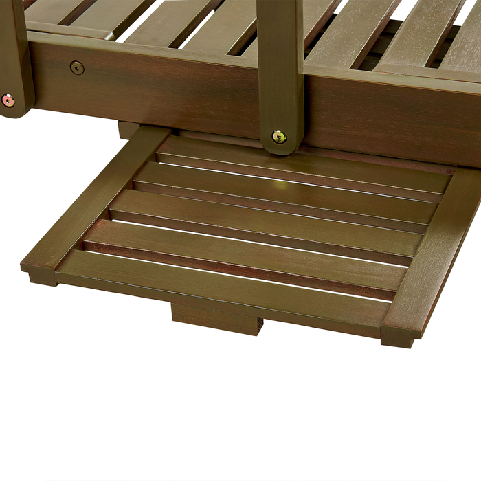 Beliani - AMANTEA - Ligstoel - Donkere houtkleur - Acaciahout