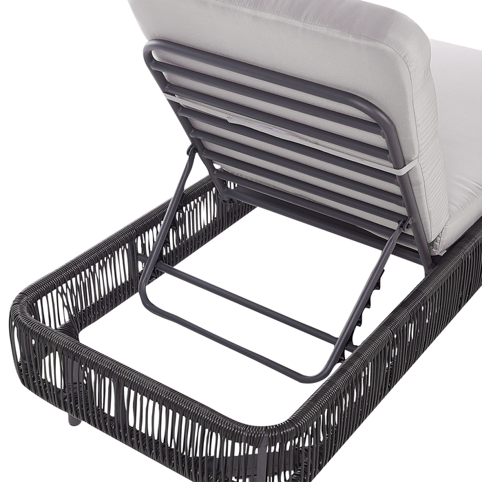 Beliani - OSINI - Ligstoel - Grijs - Rotan