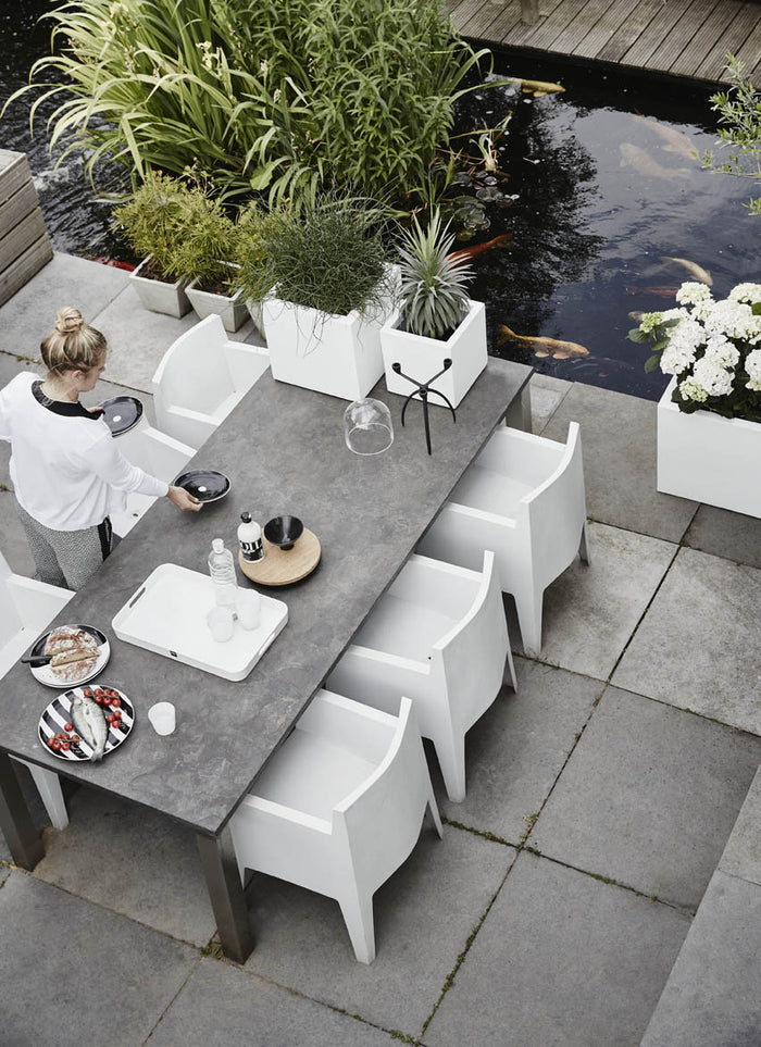 Capi Europe Bloembak rechthoek laag Terrazzo - 100x40x40 - Wit