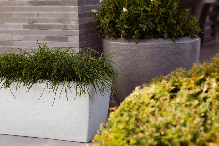 Capi Europe Bloembak rechthoek Arc Granite - 60x35x40 - Zwart