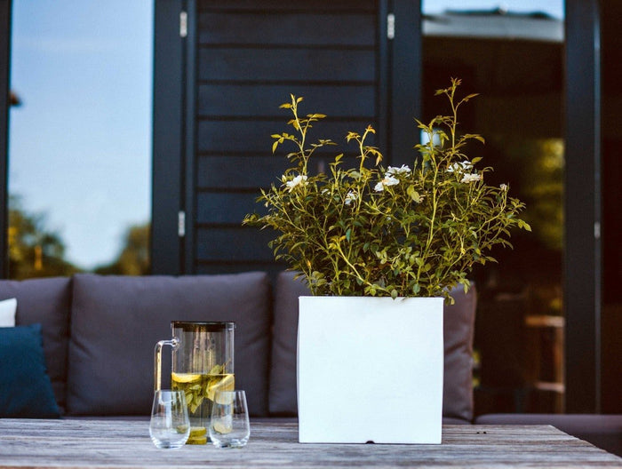 Capi Europe Bloempot vierkant Terrazzo - 60x60 - Wit