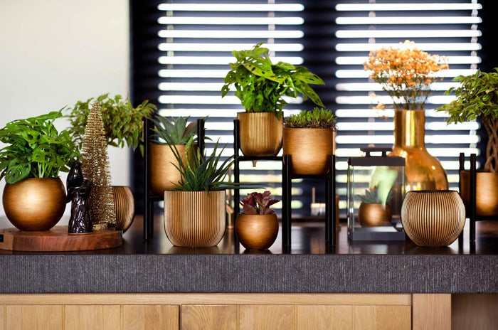 Capi Europe Bloempot ovaal Retro Gold & Copper - 59x14x34 - Goud