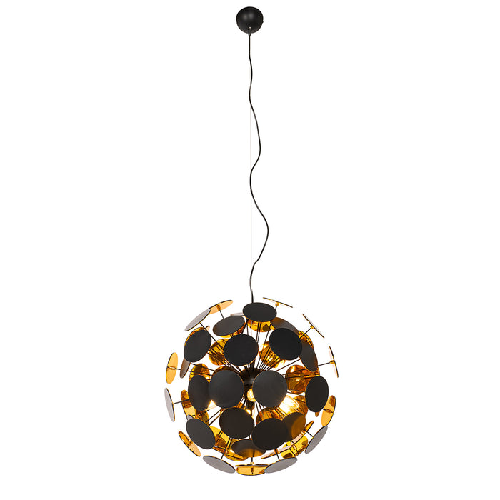 QAZQA Design hanglamp zwart en goud - Cerchio