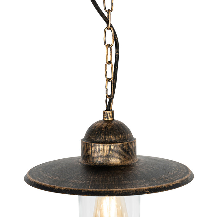 QAZQA Landelijke buiten hanglamp antiek goud IP44 - Kansas