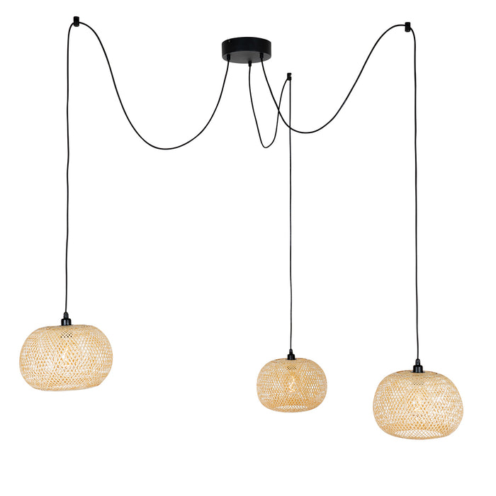 QAZQA Oosterse buiten hanglamp bamboe 3-lichts IP44 - Rafael
