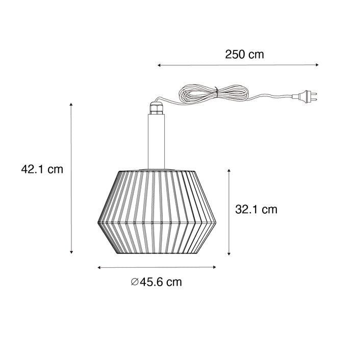 QAZQA Moderne buiten hanglamp zwart met witte kap 45,6 cm IP44 -