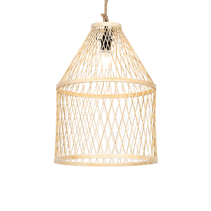 QAZQA Landelijke buiten hanglamp rotan 40x55 cm - Calamus