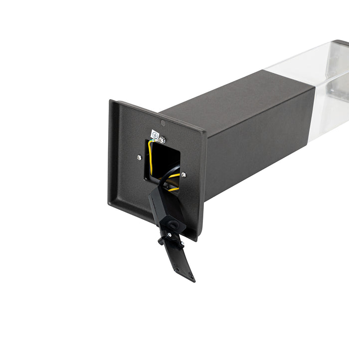 QAZQA Moderne buitenlamp paal donkergrijs met smoke 45 cm - Malios