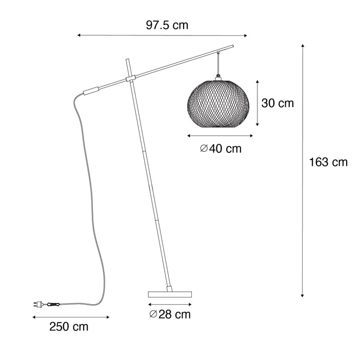 QAZQA Oosterse buiten vloerlamp bamboe IP44 - Rafael