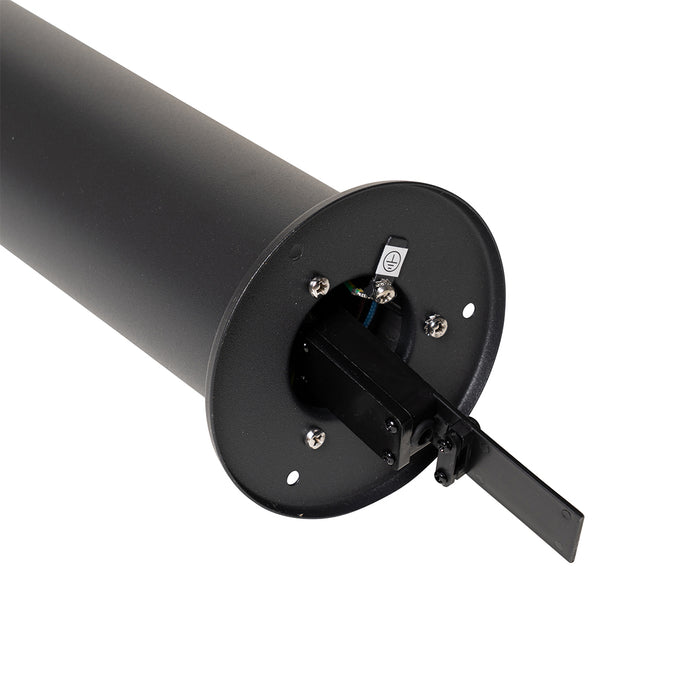 QAZQA Staande buitenlamp zwart met smoke kap 70 cm - Odense