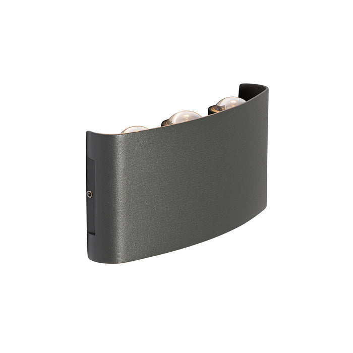 QAZQA Buiten wandlamp donkergrijs incl. LED 6-lichts IP54 - Silly