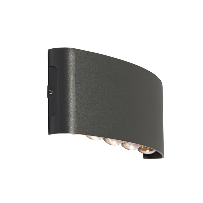 QAZQA Buiten wandlamp donkergrijs incl. LED 10-lichts IP54 - Silly