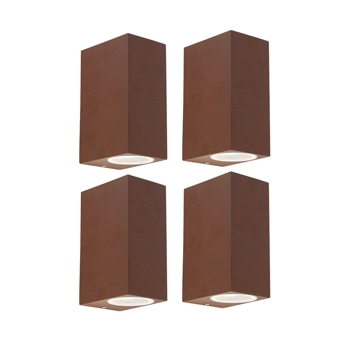 QAZQA Set van 4 smart wandlampen roestbruin IP44 incl. 2 GU10 -
