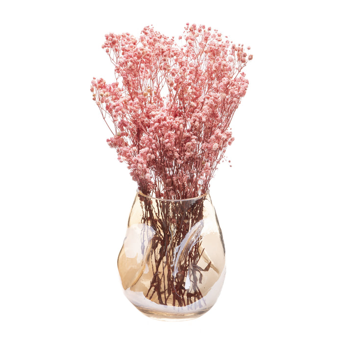 QUVIO Vaas gekreukt - Maat S - Glas - Beige