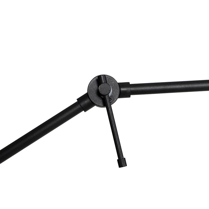 QAZQA Vloerlamp zwart met kap lichtbruin 50 cm verstelbaar - Editor