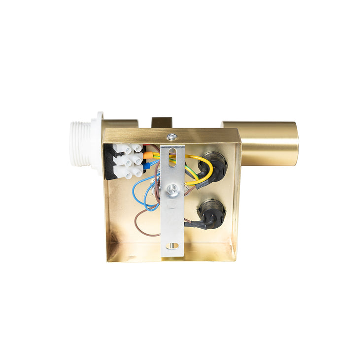 QAZQA Wandlamp messing met leeslamp en kap 18 cm zwart - Brescia