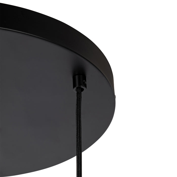 QAZQA Hanglamp zwart met goud en smoke glas 3-lichts rond - Kyan