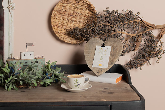 Clayre & Eef Fotolijst  23x2x26 cm Bruin Hout Hartvormig Fotohouder