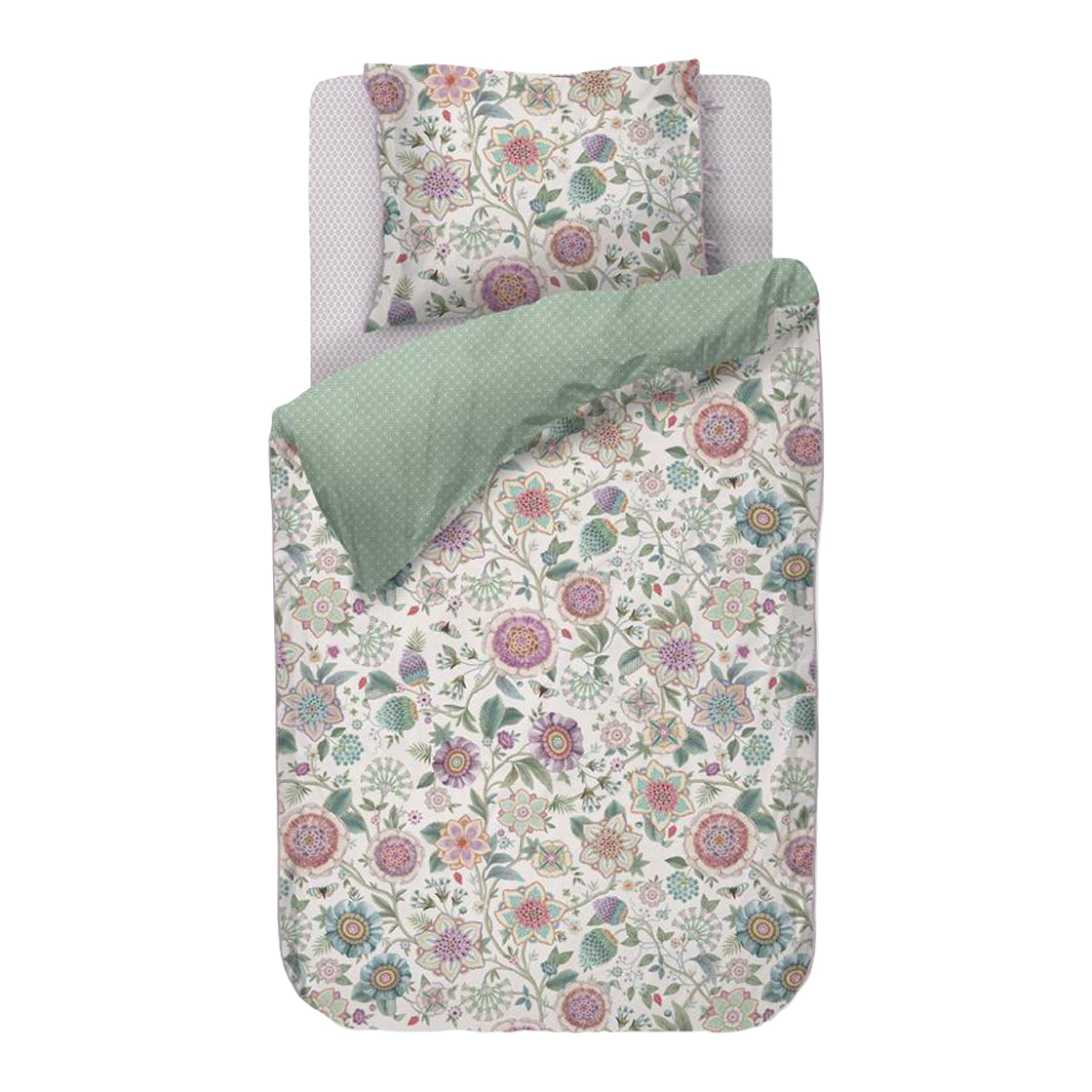 Pip Studio Viva Las Flores Dekbedovertrek 140 x 200/220 cm - Wit
