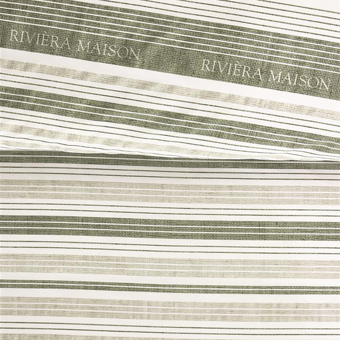 Rivièra Maison Sturdy Stripe Dekbedovertrek 140 x 200/220 cm - Grijsgroen