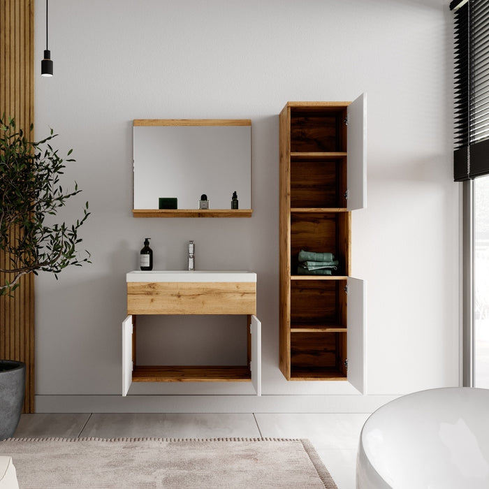 Badplaats Badkamermeubel Set Montreal 60 x 35 cm - Eiken met Wit