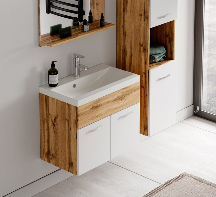 Badplaats Badkamermeubel Set Montreal 60 x 35 cm - Eiken met Wit
