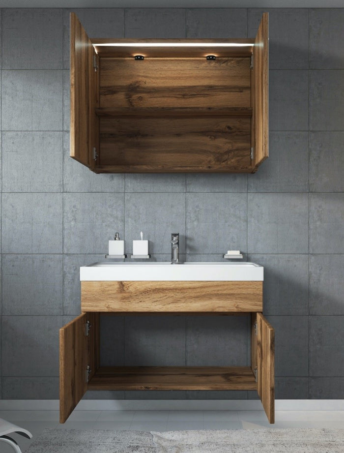 Badplaats Badkamermeubel Set Paso 02 80 x 40 cm - Eiken - Badmeubel