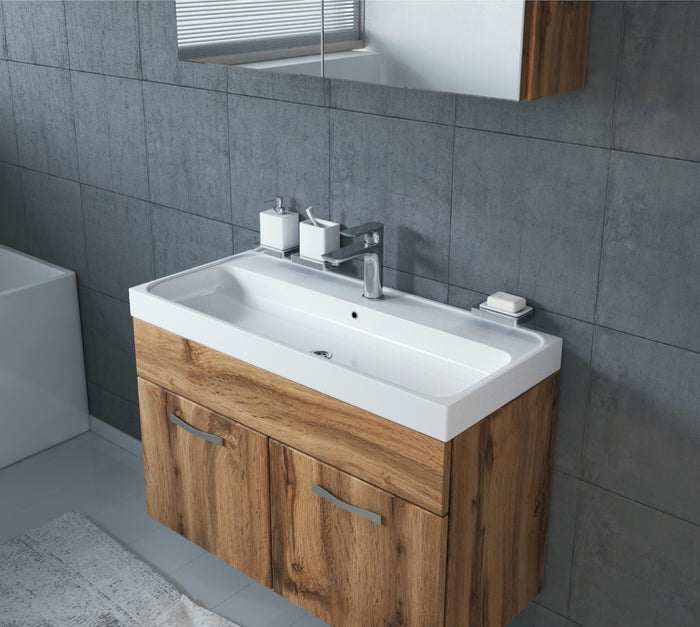 Badplaats Badkamermeubel Set Paso 02 80 x 40 cm - Eiken - Badmeubel