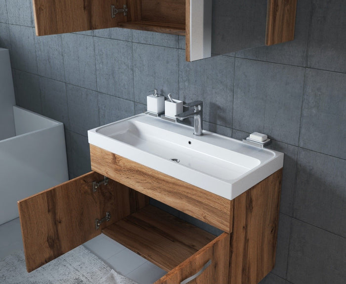 Badplaats Badkamermeubel Set Paso 02 80 x 40 cm - Eiken - Badmeubel