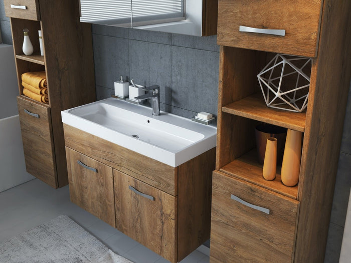 Badplaats Badkamermeubel Set Paso XL 80 x 40 cm - Bruin Eiken