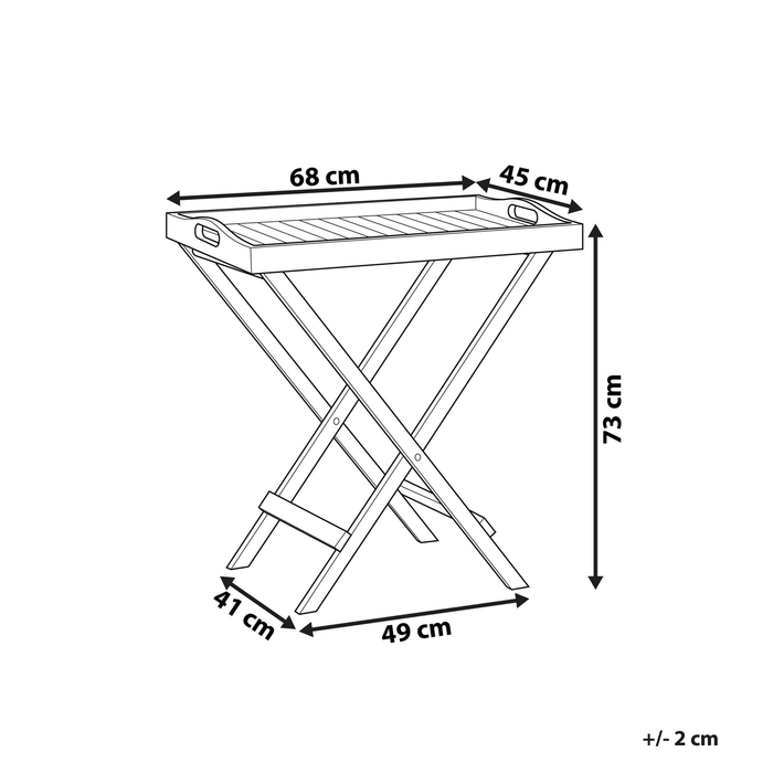 Beliani-AMANTEA-Tuintafel-Donkere houtkleur-45 x 68 cm-Acaciahout