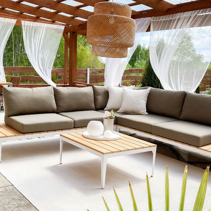 Beliani - POSITANO - Loungeset voor 5 - Grijs - Kunsthout