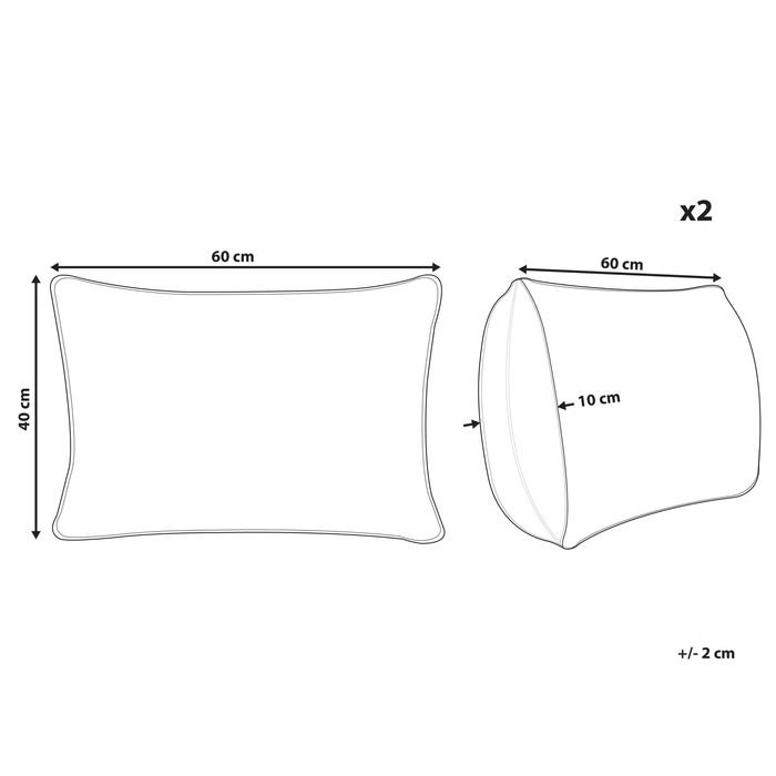 Beliani-VALSORDA-Tuinkussen set van 2-Lichtgrijs-40 x 60 cm-Polyester