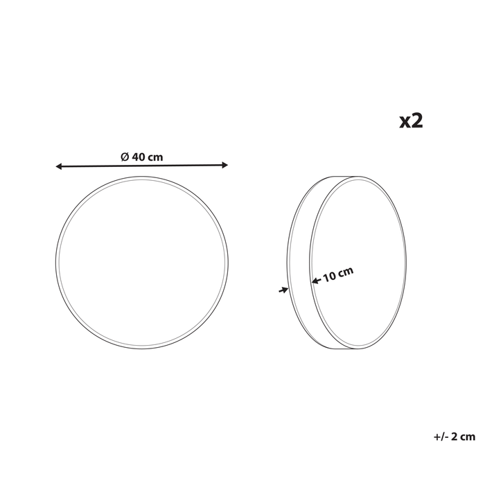 Beliani-VALSORDA-Tuinkussen set van 2-Lichtgrijs- 40 cm-Polyester